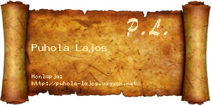 Puhola Lajos névjegykártya
